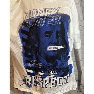 Contender Streetwear Money Power Respect Short Sleeve T-Shirt Big 4XL White Y2K